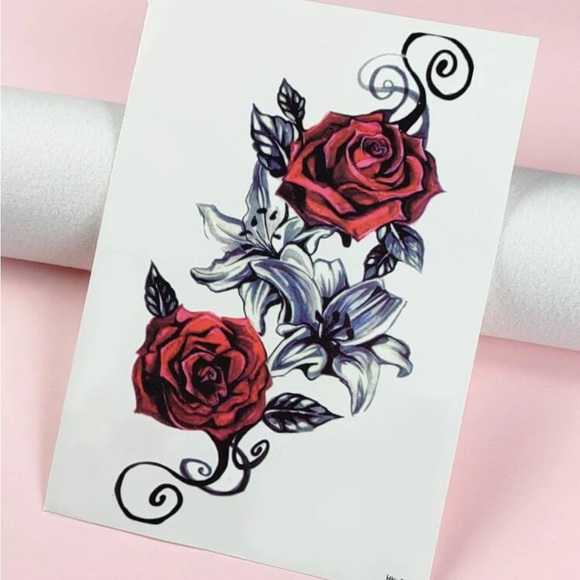 Makeup | 2sheets Rose Pattern Tattoo Sticker | Poshmark
